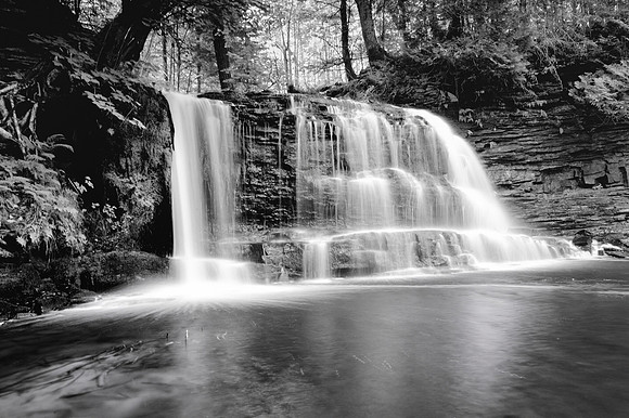 Rock river falls B&W