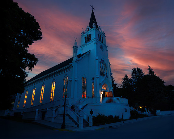 Sainte Anne Church at twilight