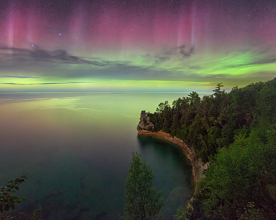 Northern Lights over Miners Castle