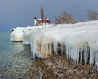 "Icicle Beach" Point Betsie Lighthouse, Crystallia, Michigan