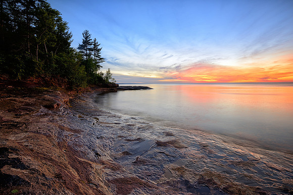 Five Mile Point Sunset - lake Superior Christmas, Michigan