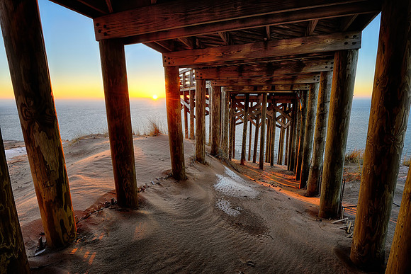 Under the overlook , Sleeping Bear Dunes
