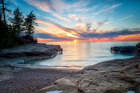 Sunset at the Coves - Pictured Rocks