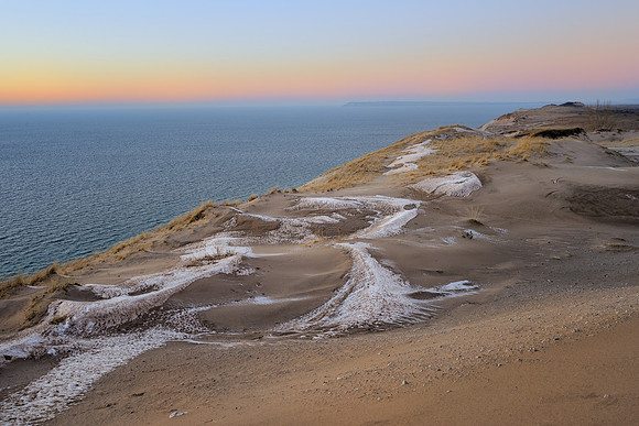 Early winter sunset at Sleeping Bear Dunes