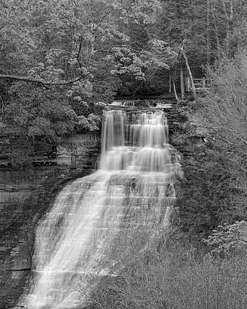 Laughing Whitefish Falls Vertical Black White 2015