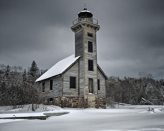 Winter at Grand Island East Channel Lighthouse