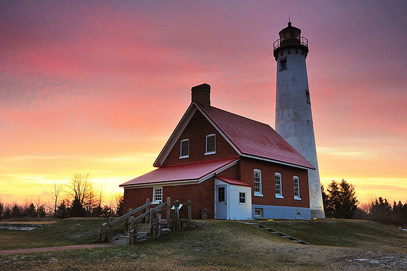 "Breaking Day" Tawas Point Lighthouse , Lake Huron