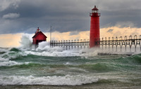 Grand Haven Lighthouse Storm